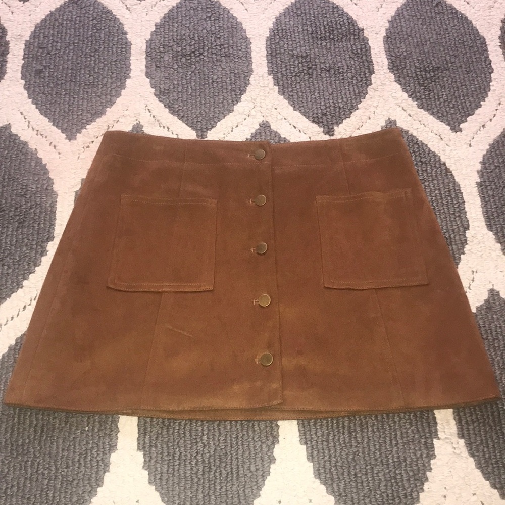 Brown suede skirt
